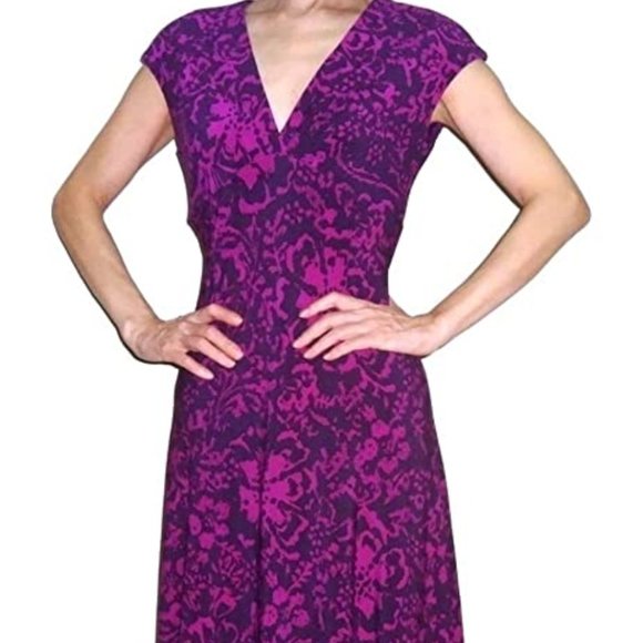 Chaps Dresses & Skirts - Bundle! Purple floral print midi dress
